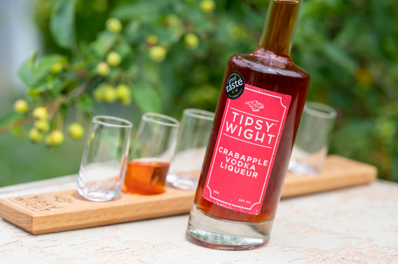 Crabapple Vodka Liqueur & Six Tipsy Shot Glasses Image