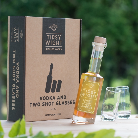 Spiced Pear Vodka Liqueur & Two Shot Glasses Image