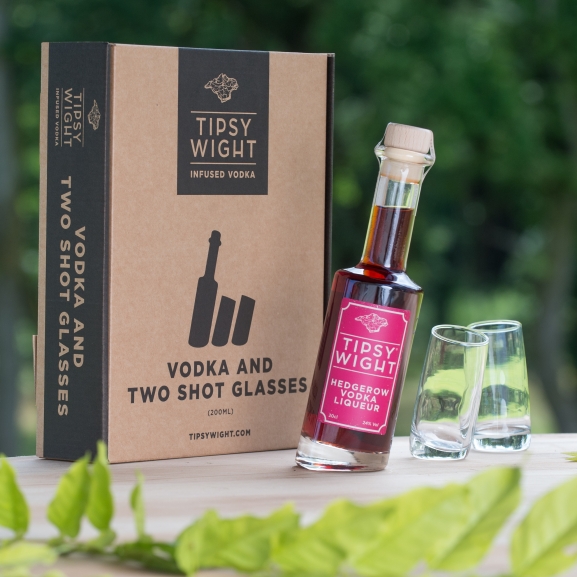 Hedgerow Vodka Liqueur & Two Shot Glasses Image