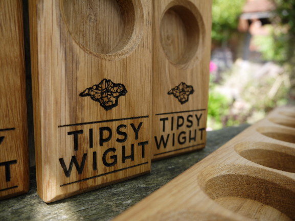 Tipsy Wight® Oak Serving Paddle (without glasses) Image
